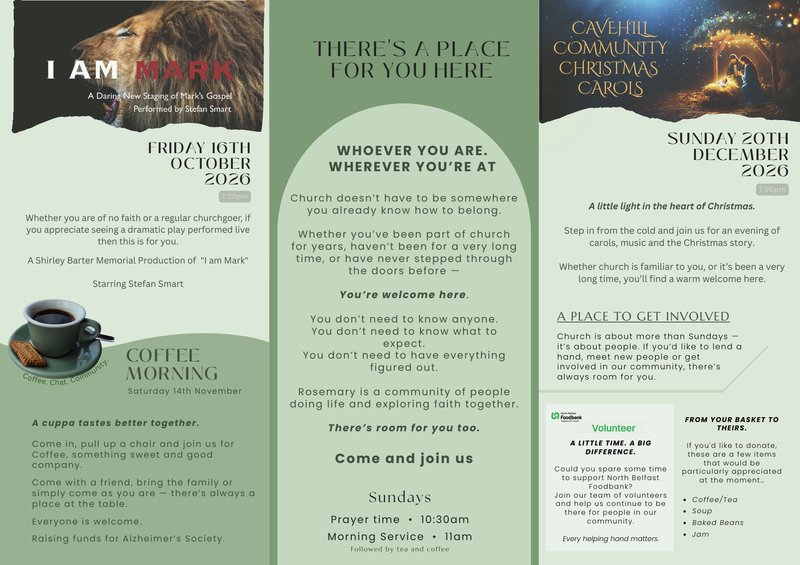 Preview of the Rosemary Presbyterian Church October to December 2026 brochure