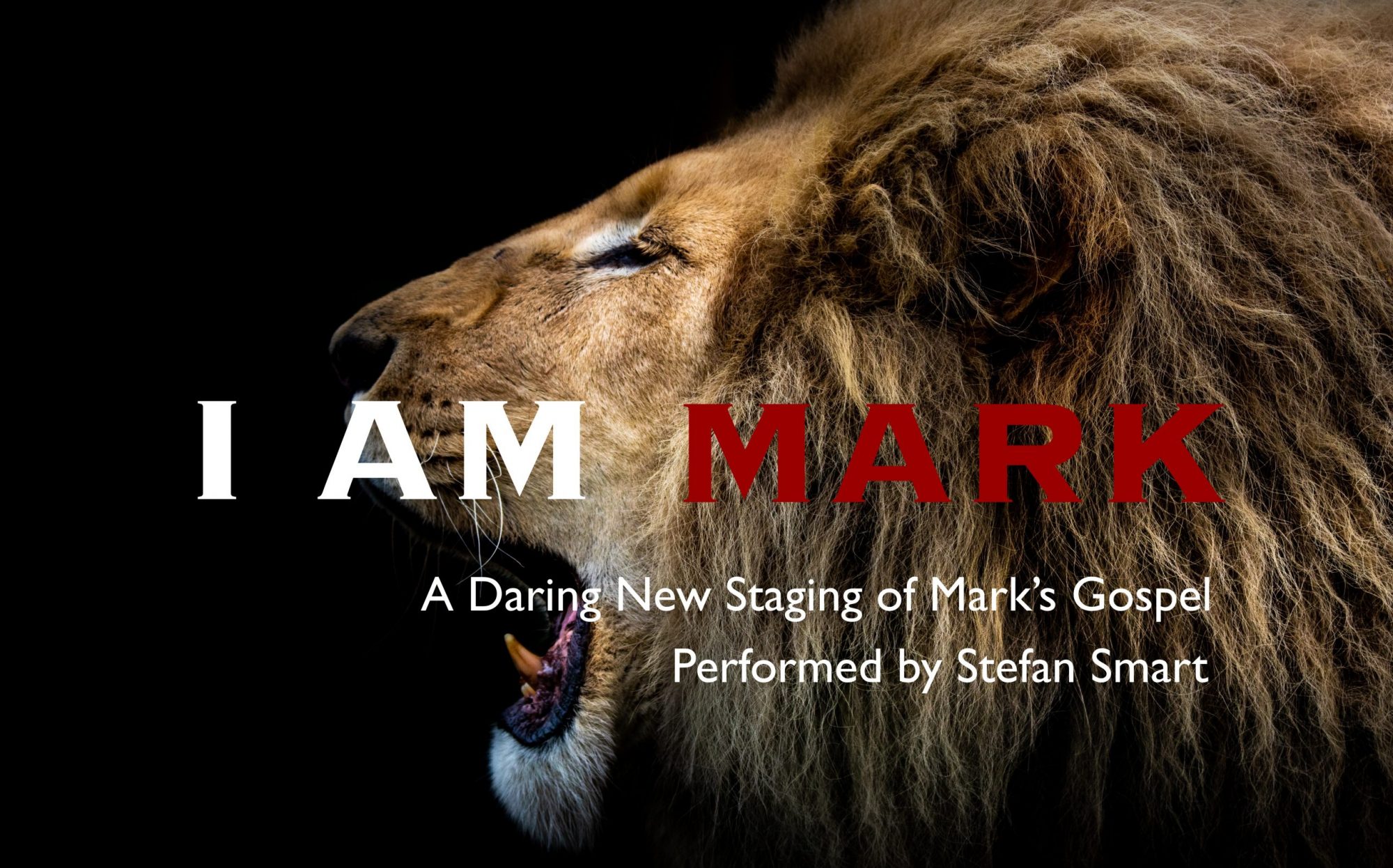 I AM MARK lion artwork for a performance of Mark's Gospel